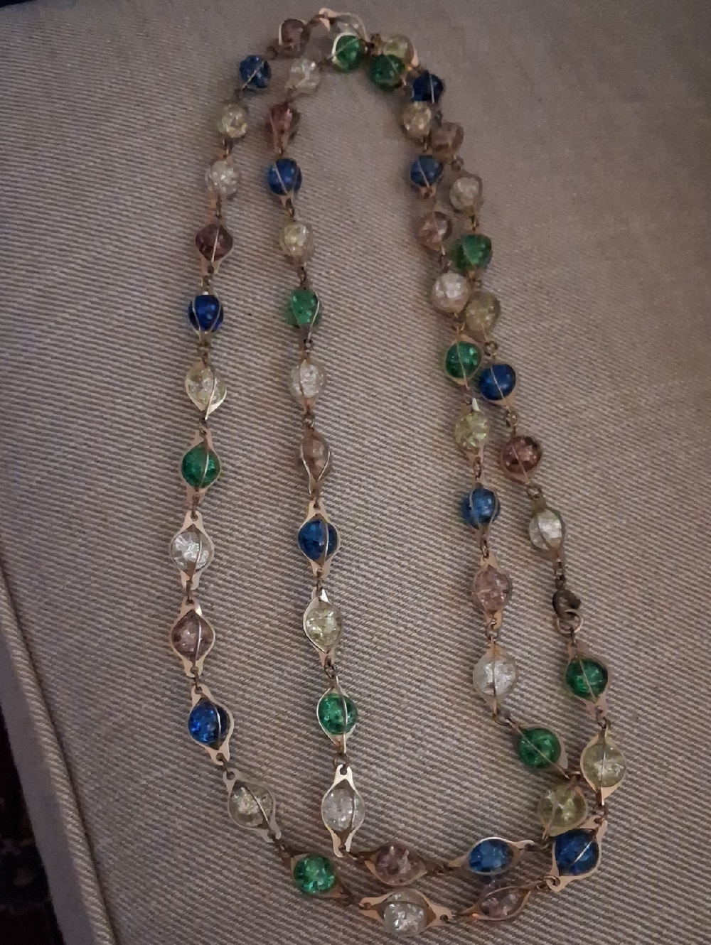 Vintage Multi-Color Bead Long Necklace - Circa 1960s